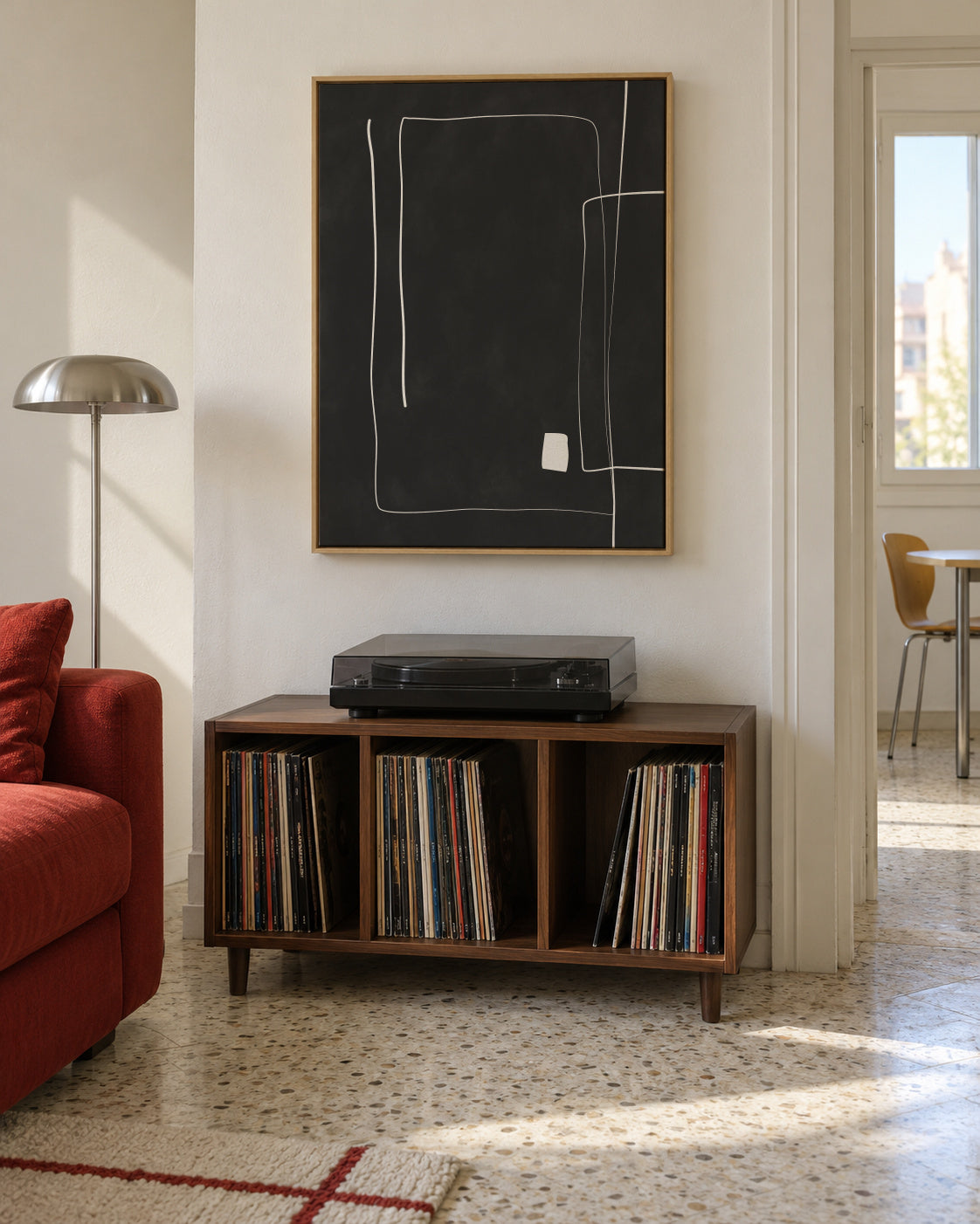 Minimal Linescape - Framed canvas in an interior