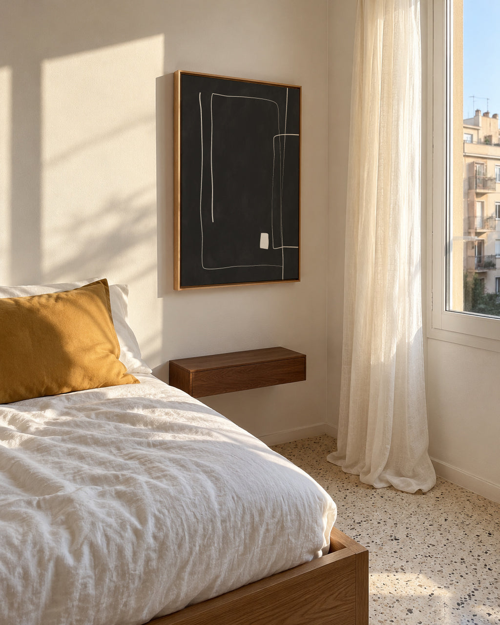 Minimal Linescape - Framed canvas in an interior