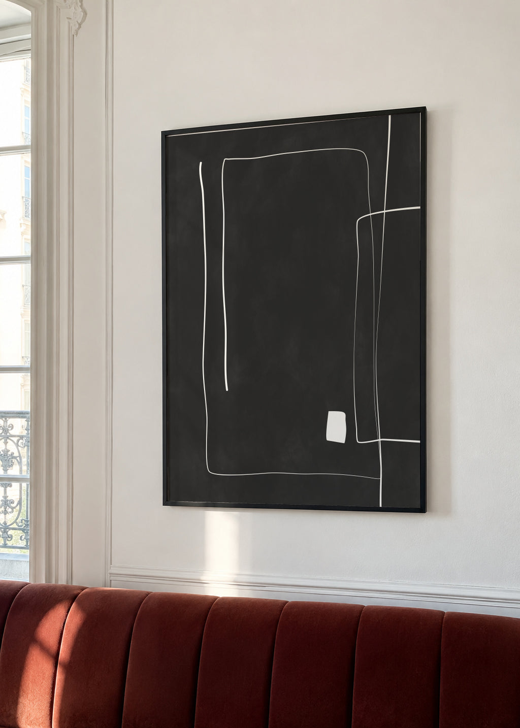 Minimal Linescape - Framed poster in an interior