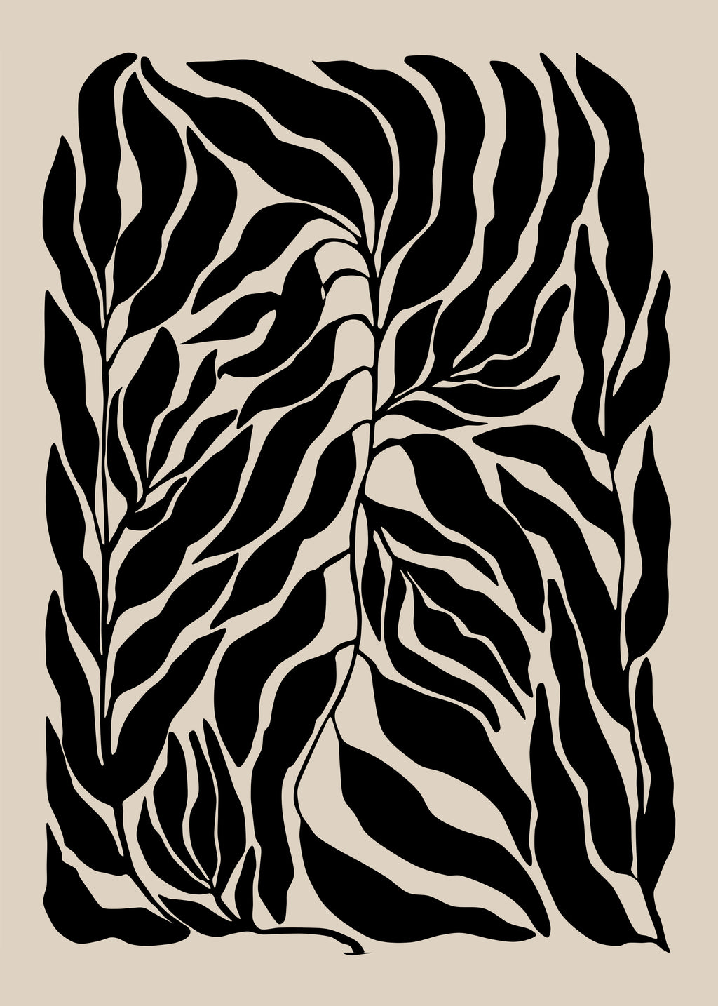 Black Leaf Silhouettes - Unframed art print