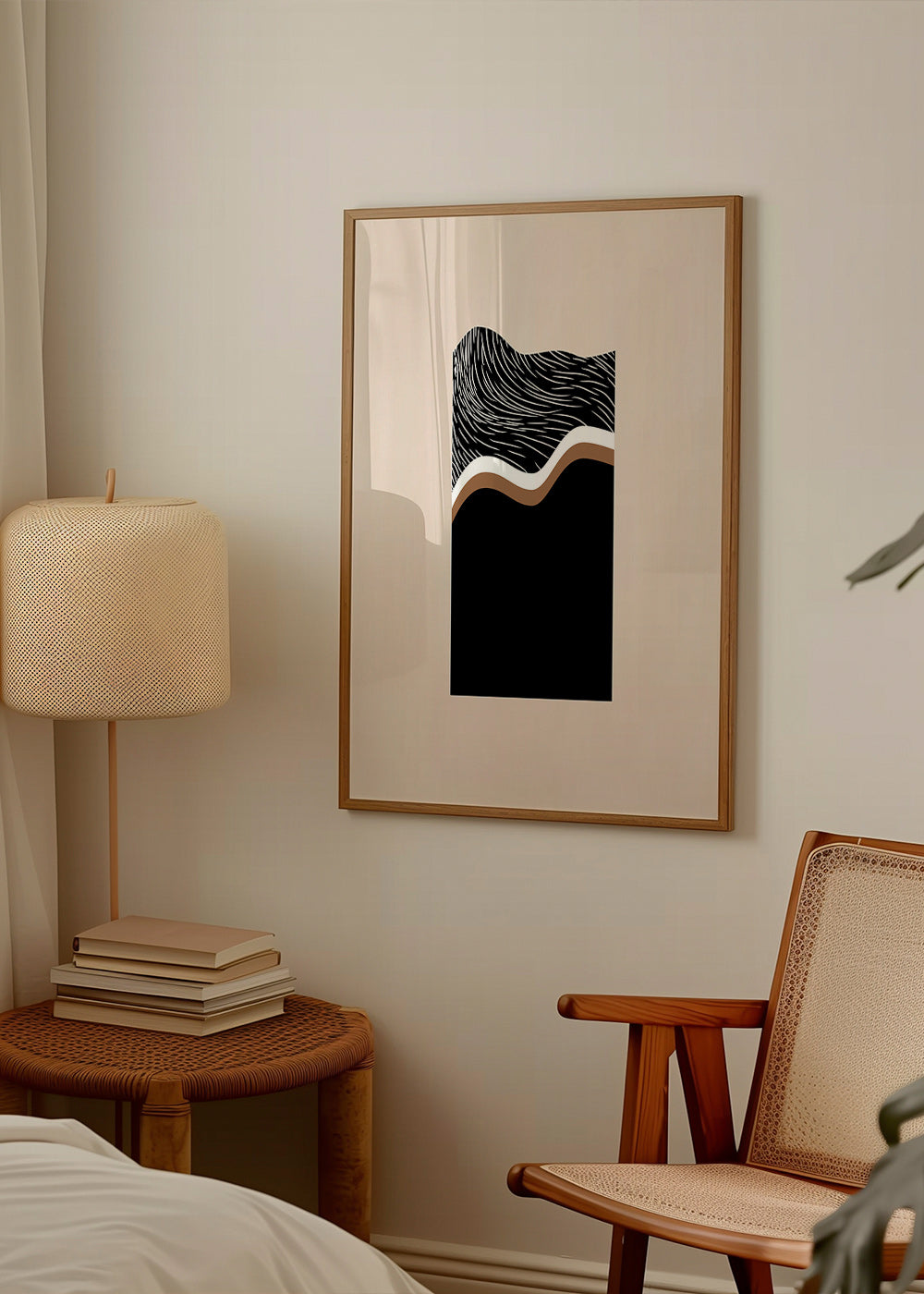 Cuadro abstracto con ondas monocromas – Product1