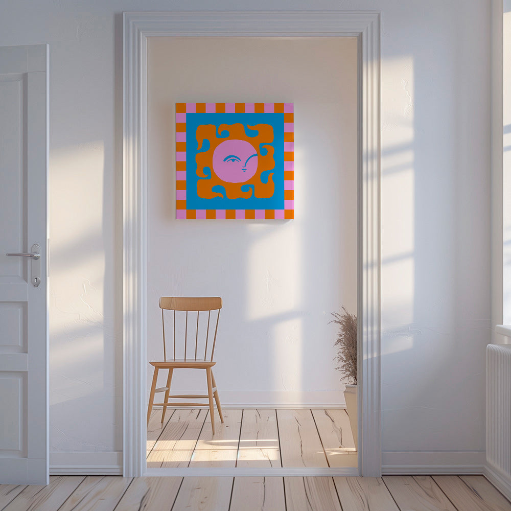 Ilustración sol sonriente en tonos pop – Canvas