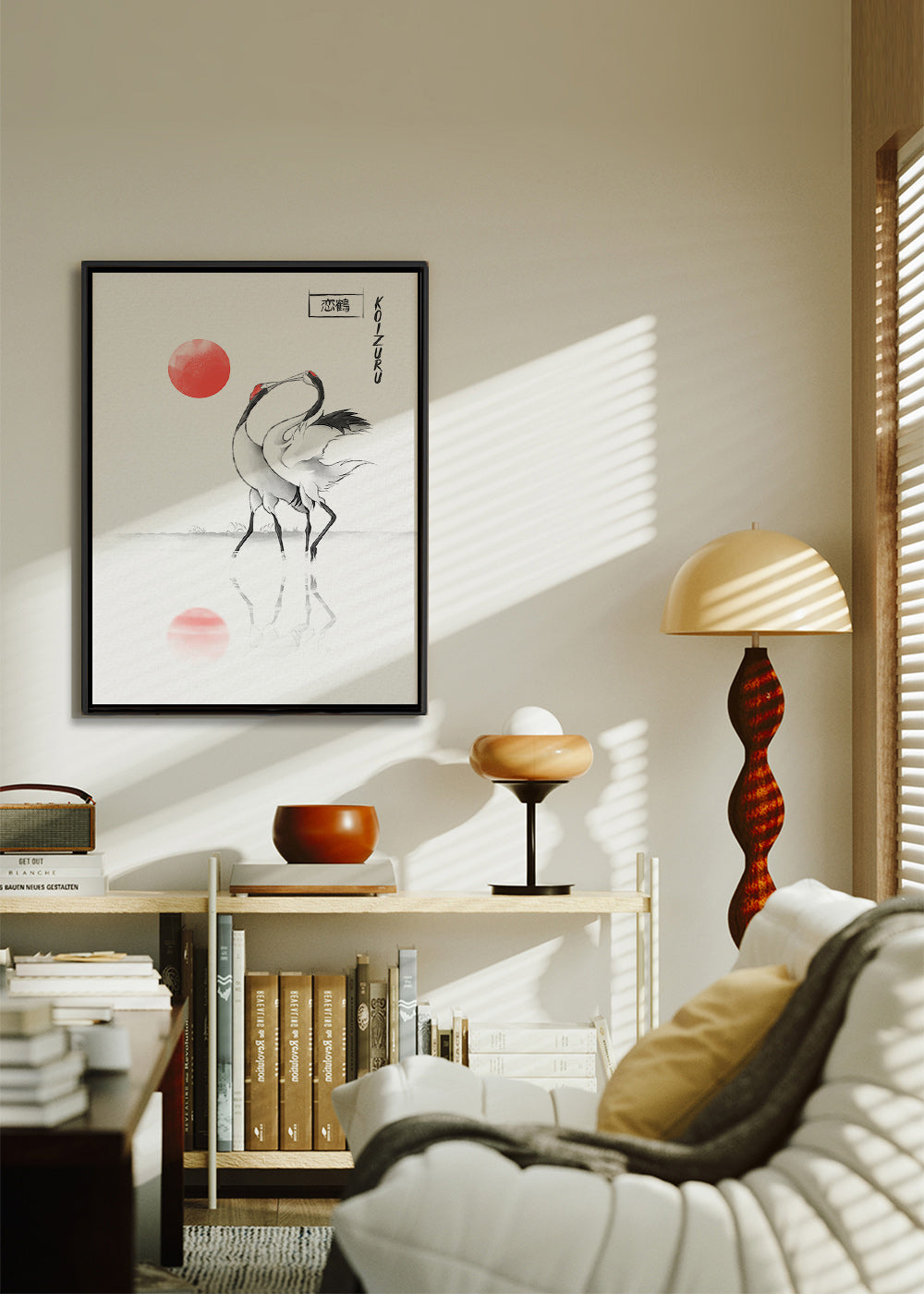 Cuadro grullas japonesas minimalistas – Canvas1