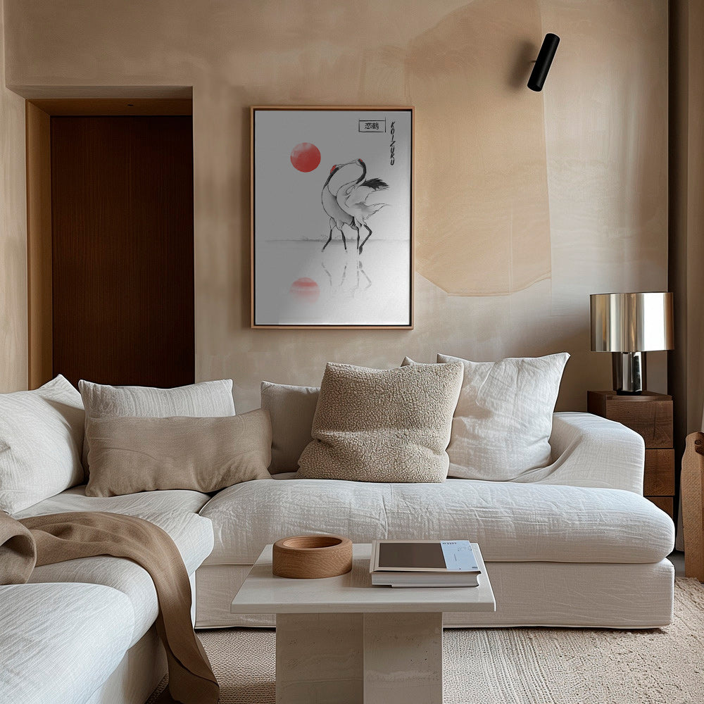 Cuadro grullas japonesas minimalistas – Canvas2