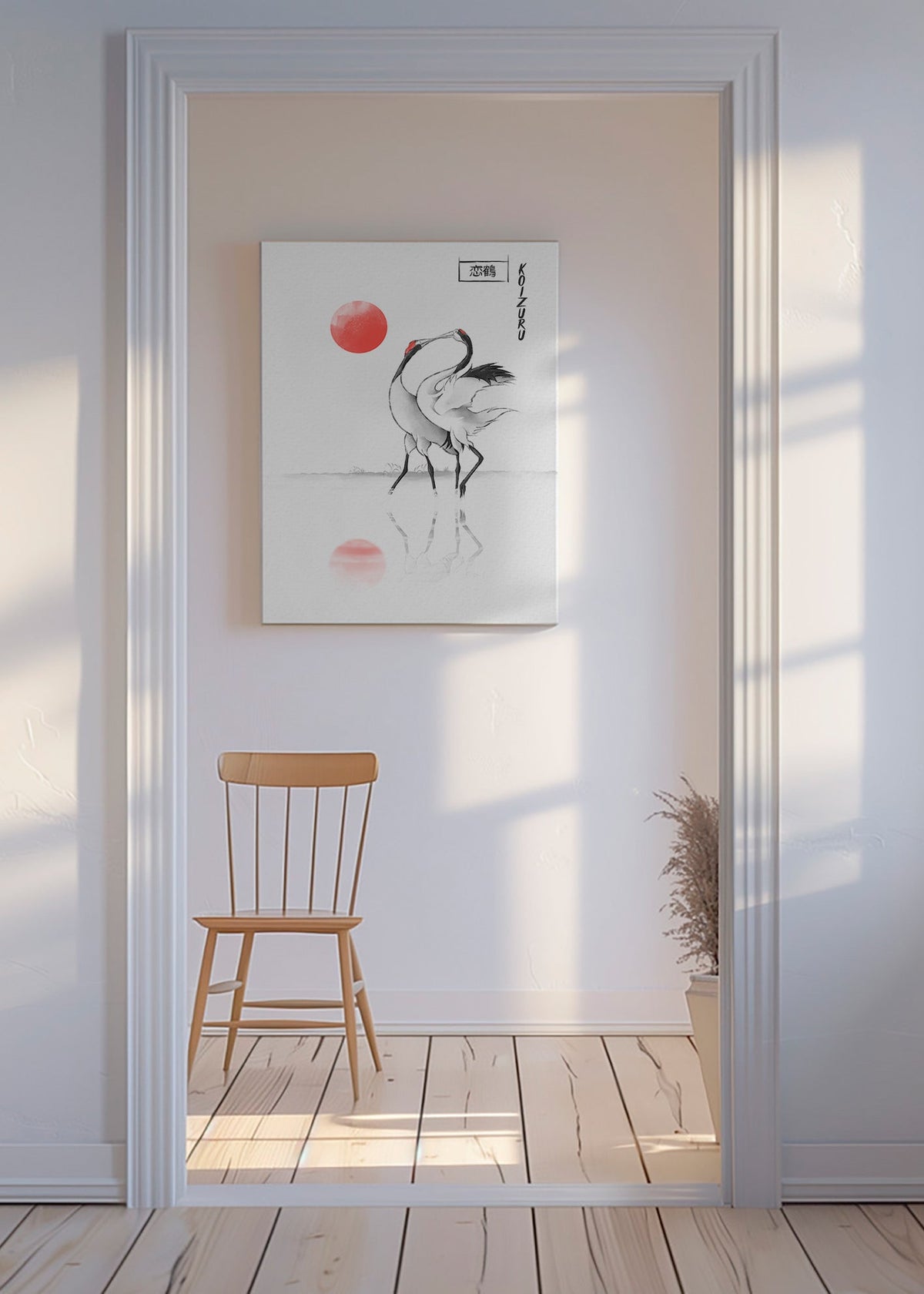 Cuadro grullas japonesas minimalistas – Canvas