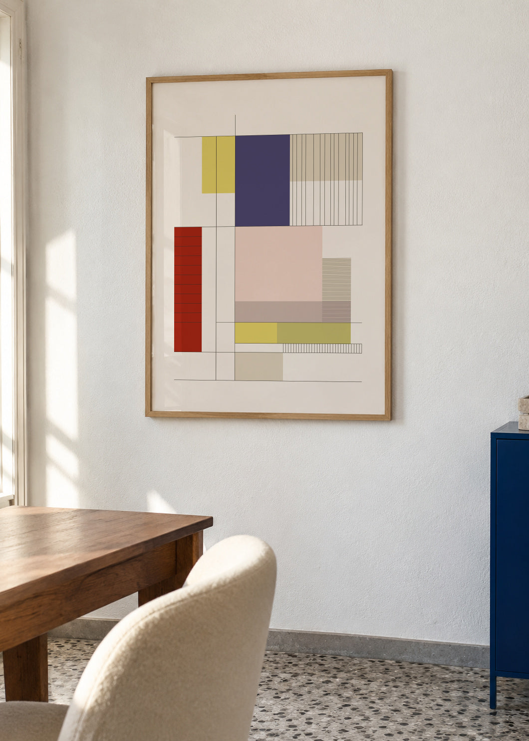 Built in Shapes no. 02 - Framed poster in an interior