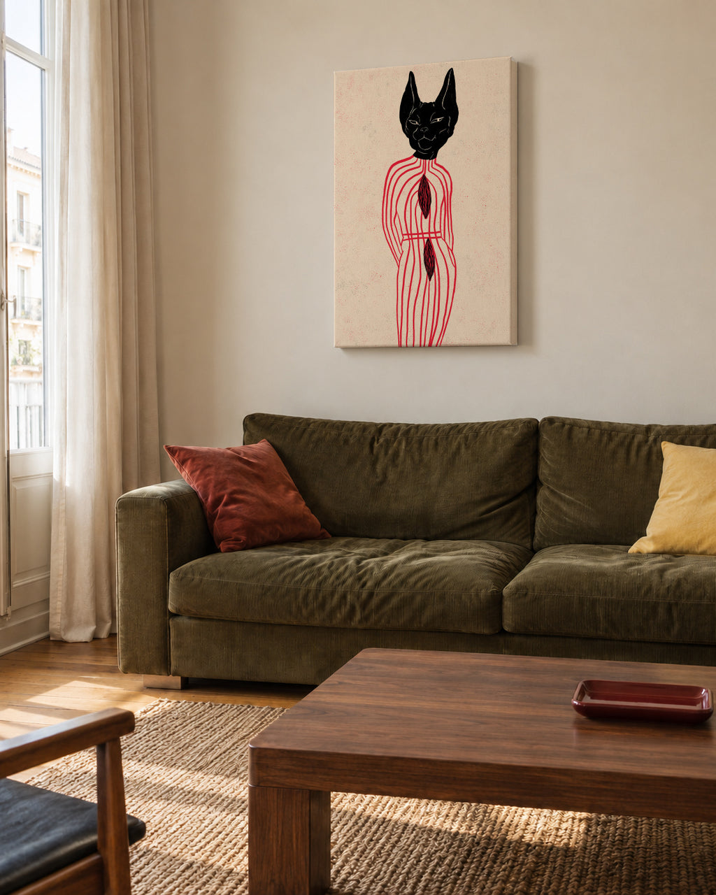 CANNIBAL II - Unframed canvas in an interior