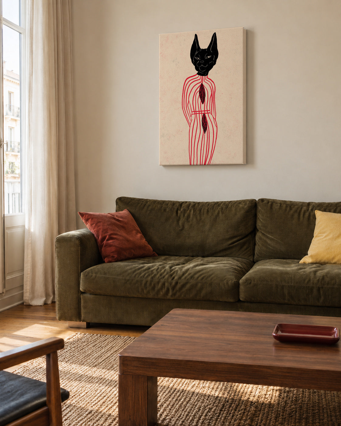 CANNIBAL II - Unframed canvas in an interior