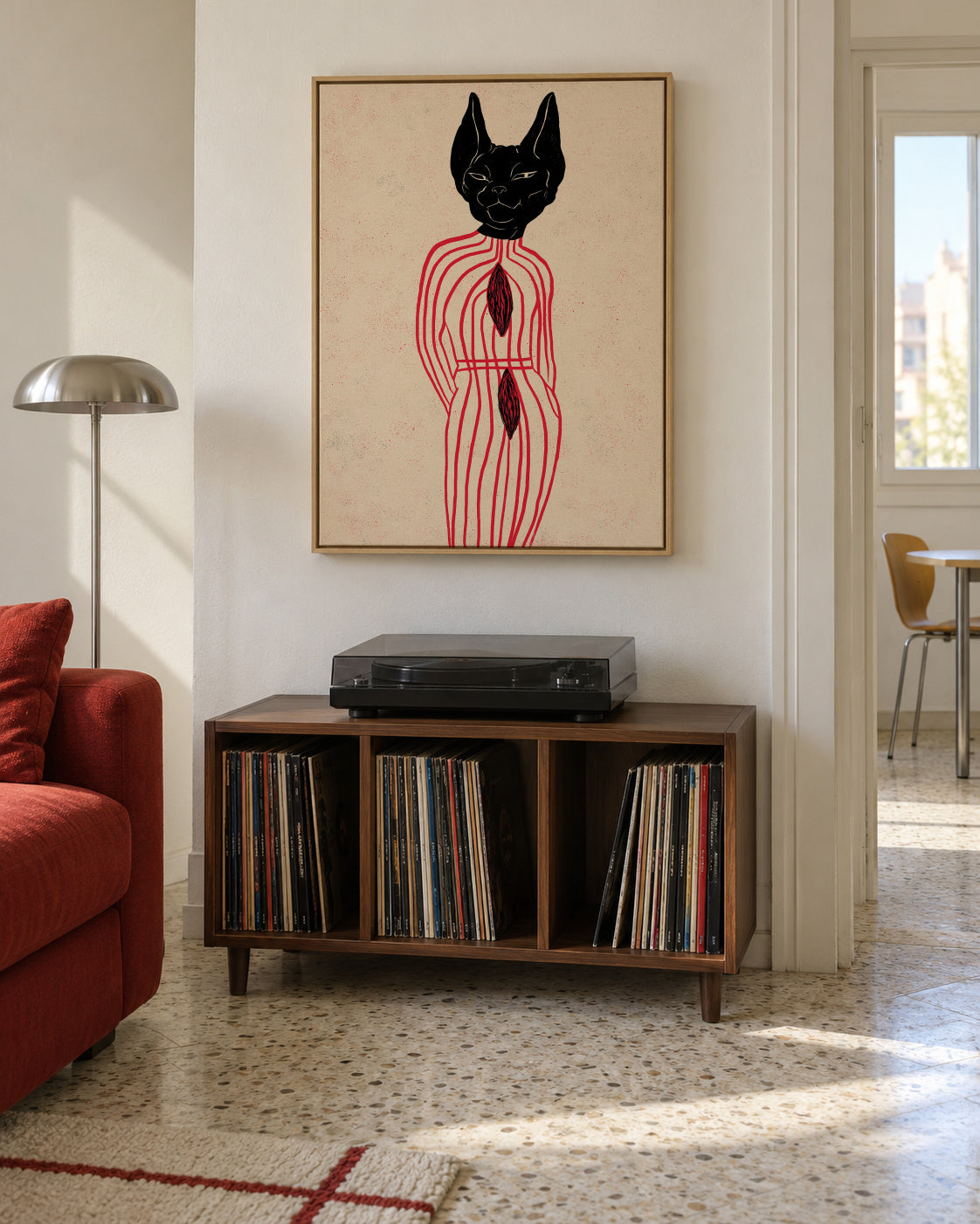 CANNIBAL II - Framed canvas in an interior