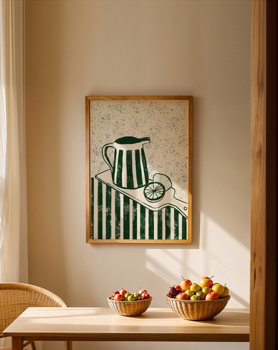 GREEN SERVED - Framed poster in an interior