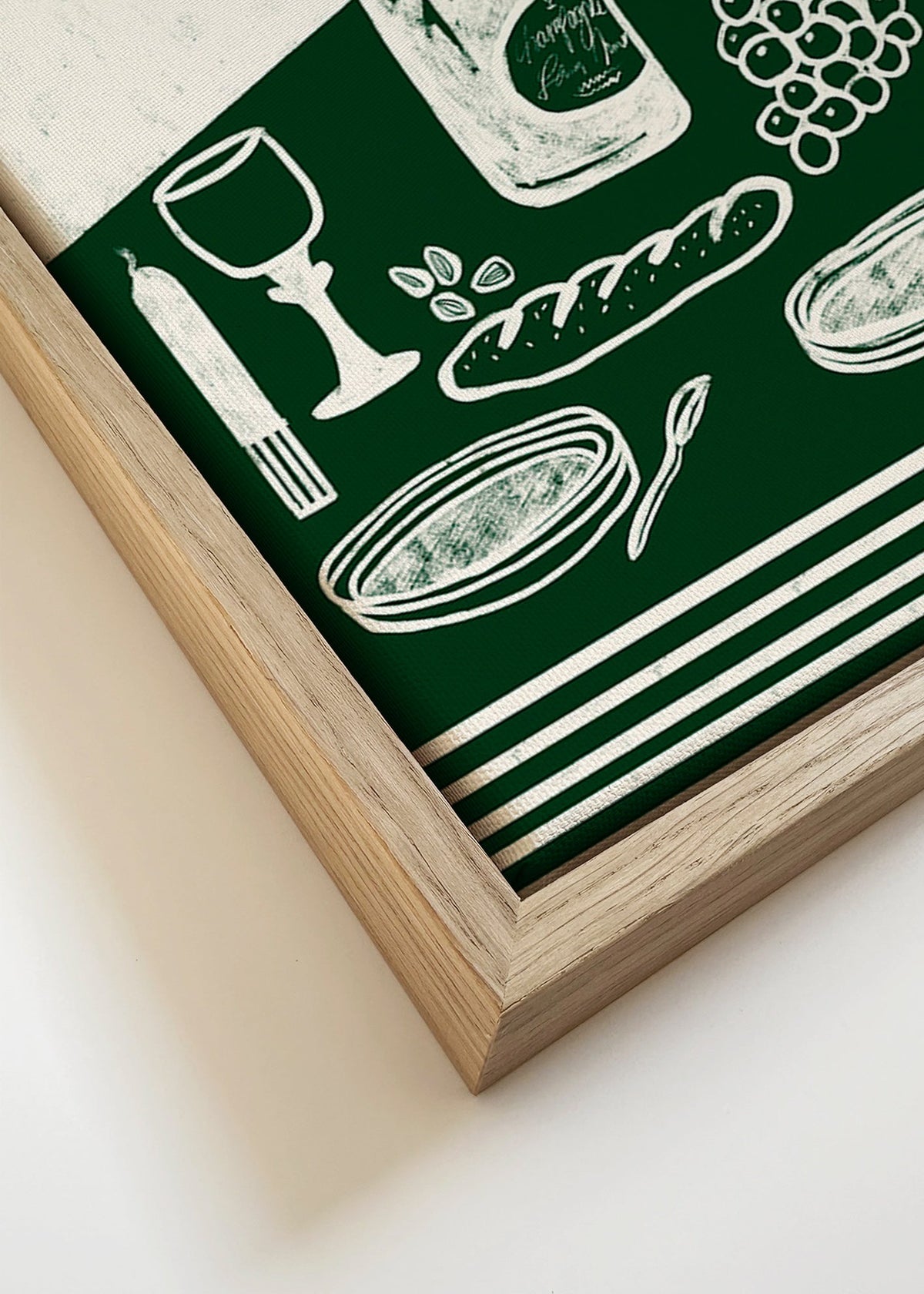 Cuadro de cocina con bodegón lineal – Canvas detail