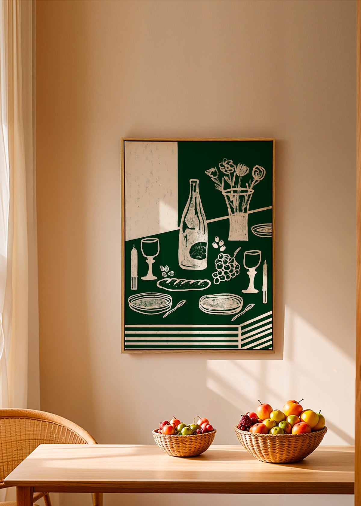 Cuadro de cocina con bodegón lineal – Canvas1