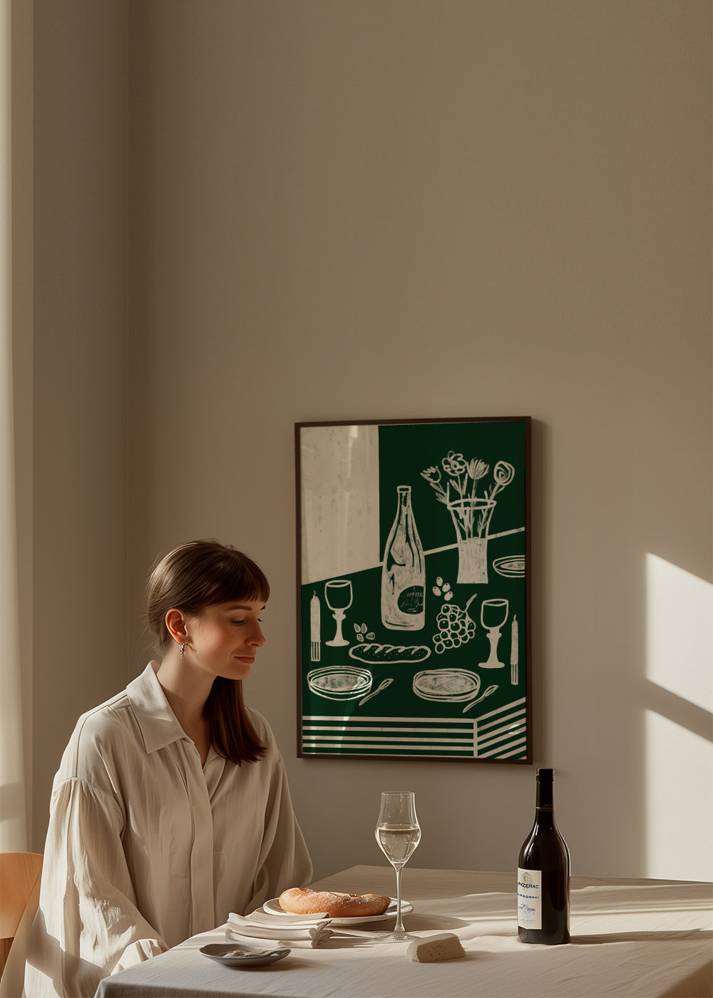 GREEN HARMONIA - Framed poster in an interior