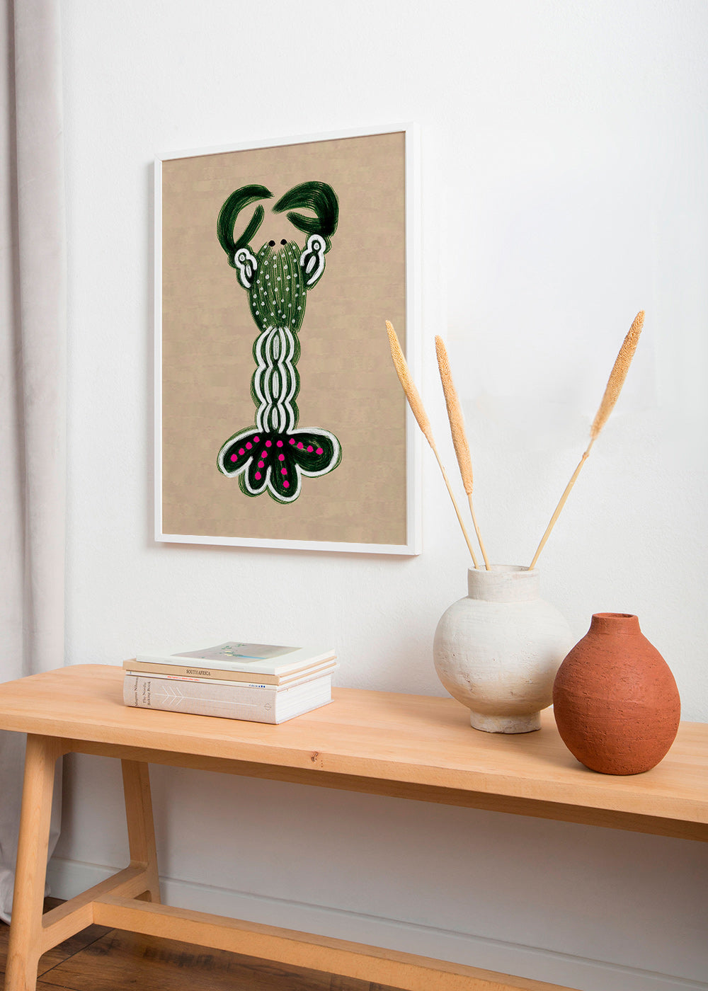 Cuadro de langosta verde ilustrada – Product1