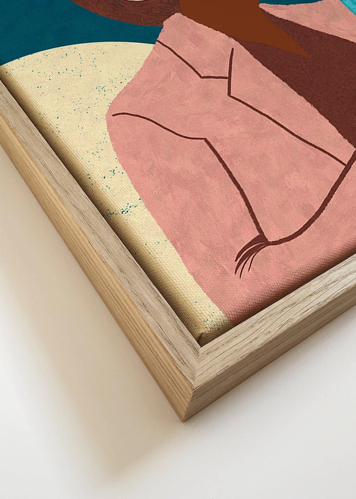 Ilustración de músico con instrumento de viento – Canvas detail