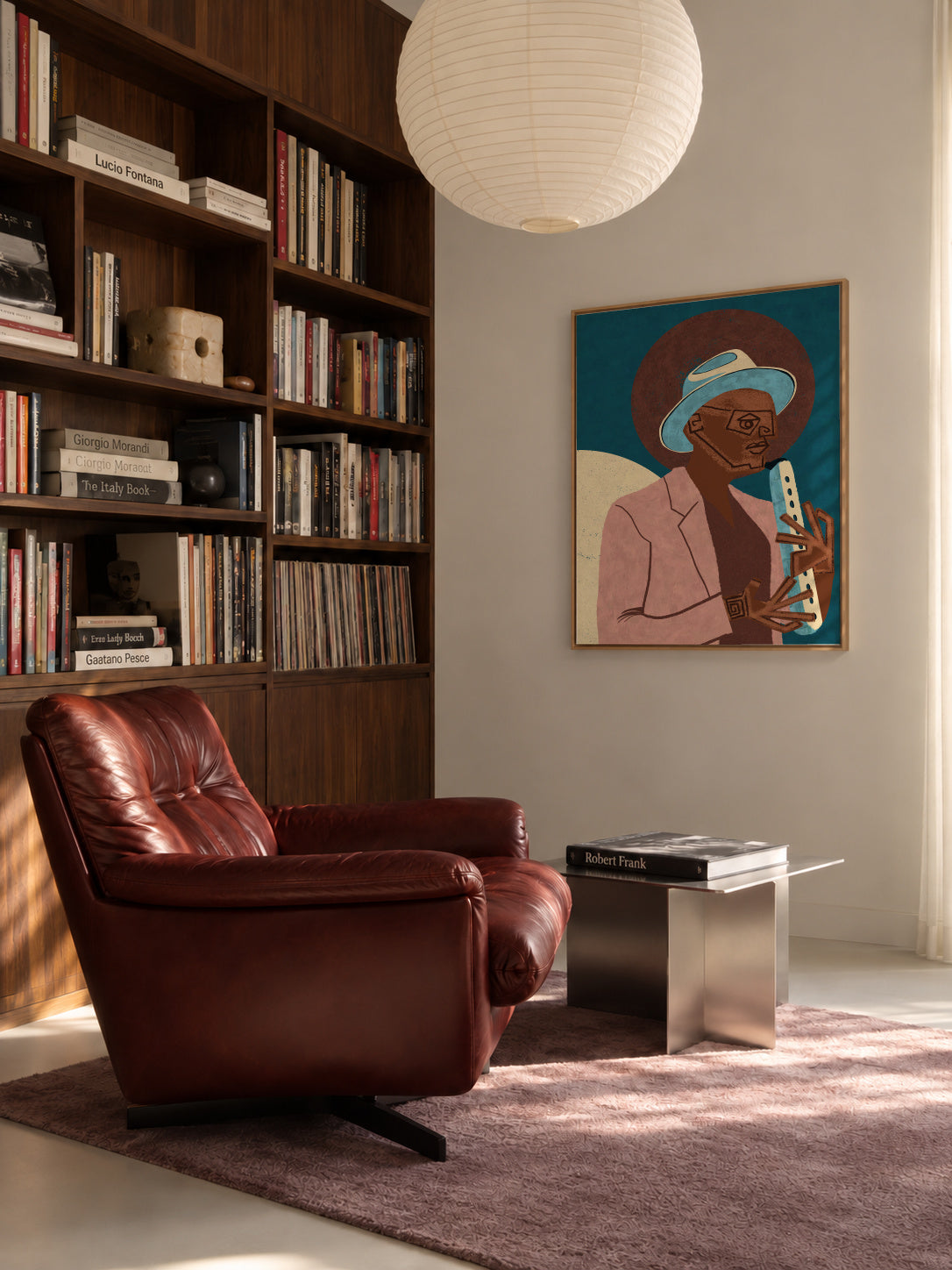 MUSICIAN GUY XIII - Framed canvas in an interior