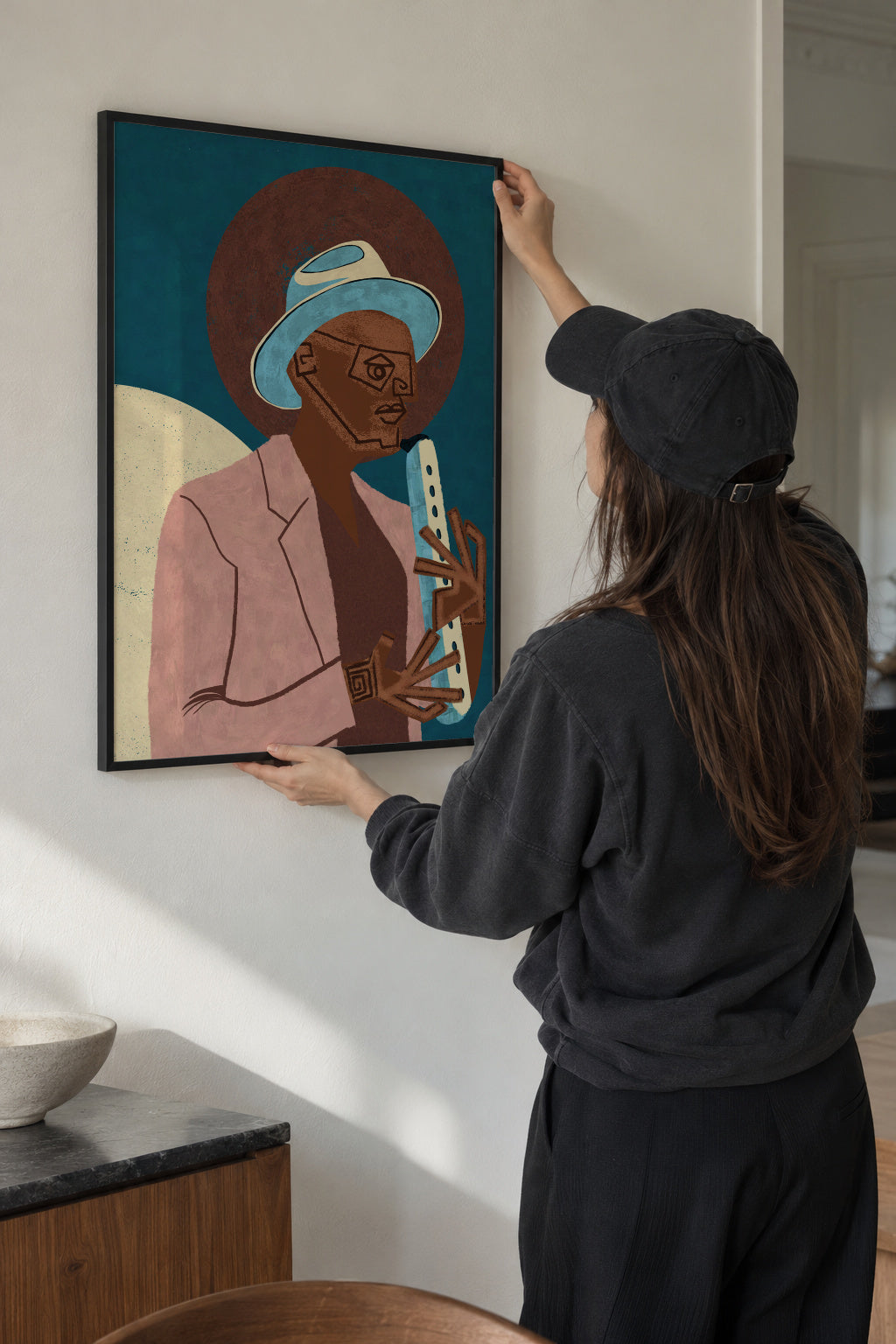 MUSICIAN GUY XIII - Framed poster in an interior