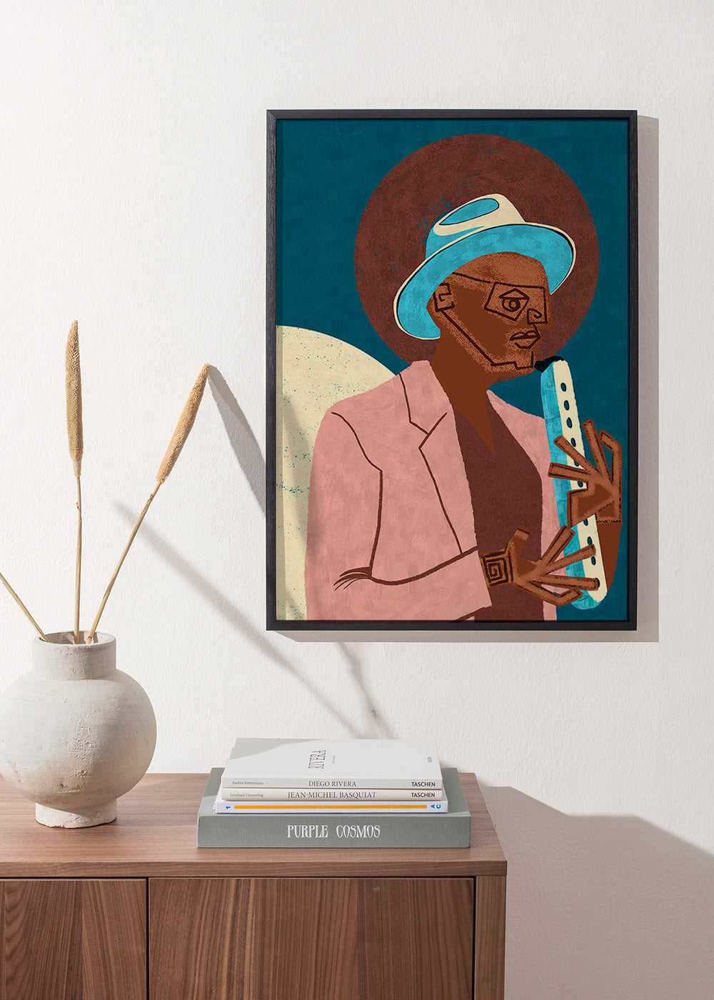 Ilustración de músico con instrumento de viento – Product2