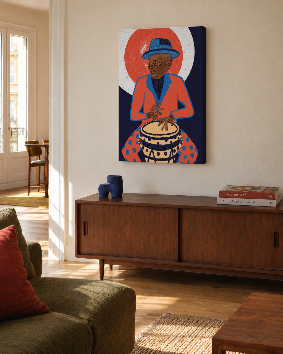 MUSICIAN GUY V - Unframed canvas in an interior