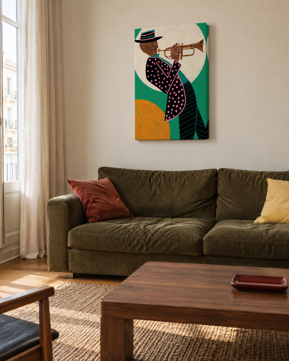 MUSICIAN GUY I - Unframed canvas in an interior