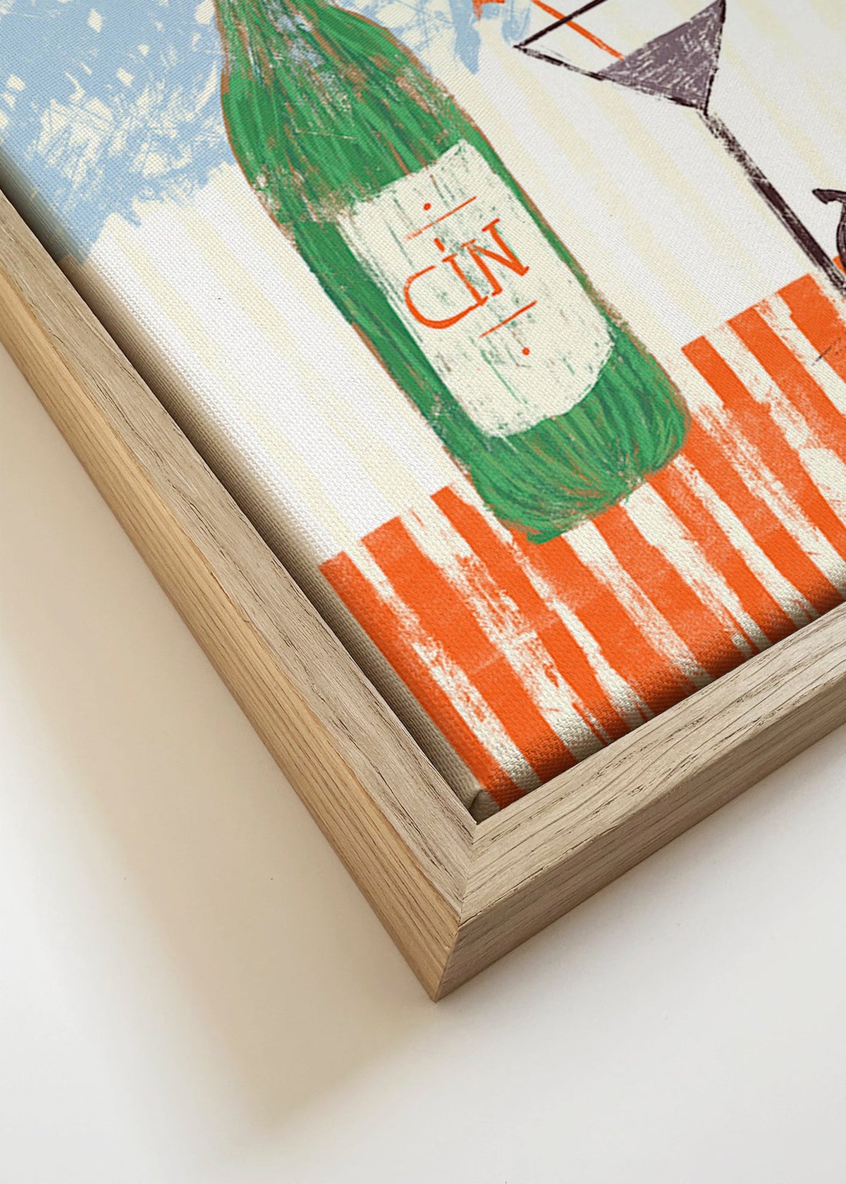 Cuadro de cocina con botella de ginebra ilustrada – Canvas detail
