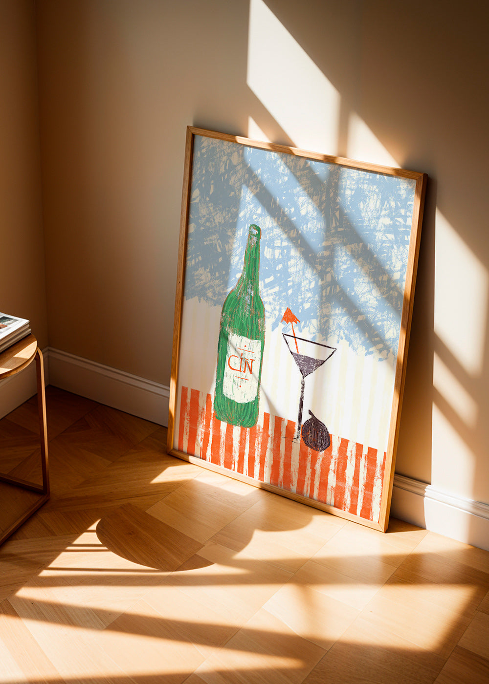 Cuadro de cocina con botella de ginebra ilustrada – Product2