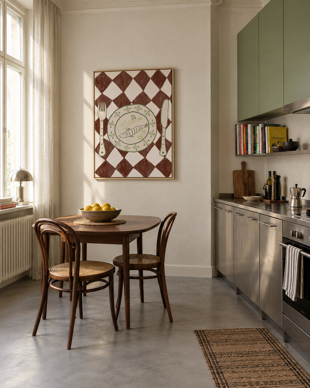 DINNER - Framed canvas in an interior