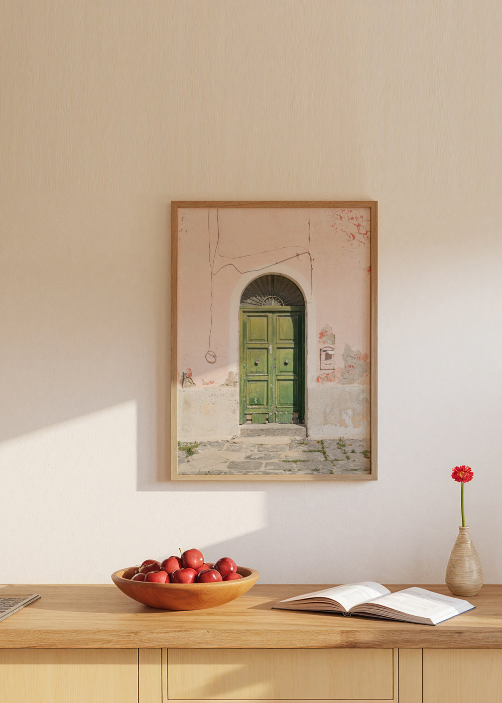 The Green Door - Framed poster in an interior
