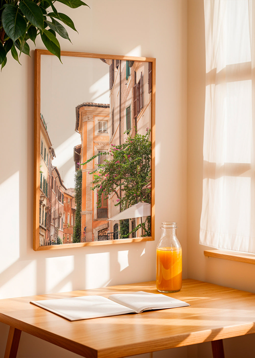 Cuadro de ciudades con fachada romana y buganvillas – Product3