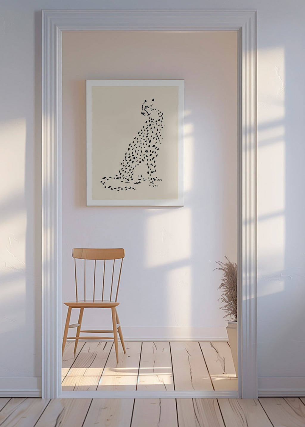 Cuadro de guepardo minimalista – Canvas