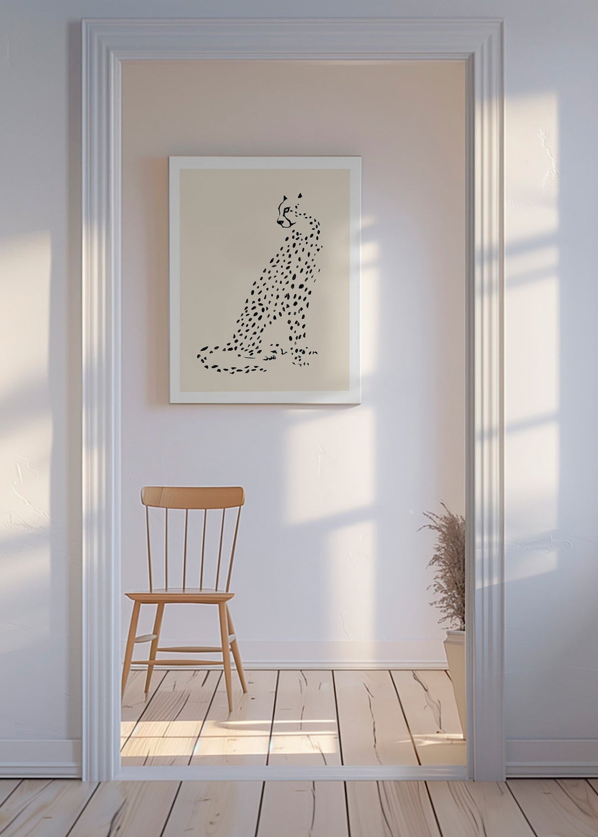 Cuadro de guepardo minimalista – Canvas