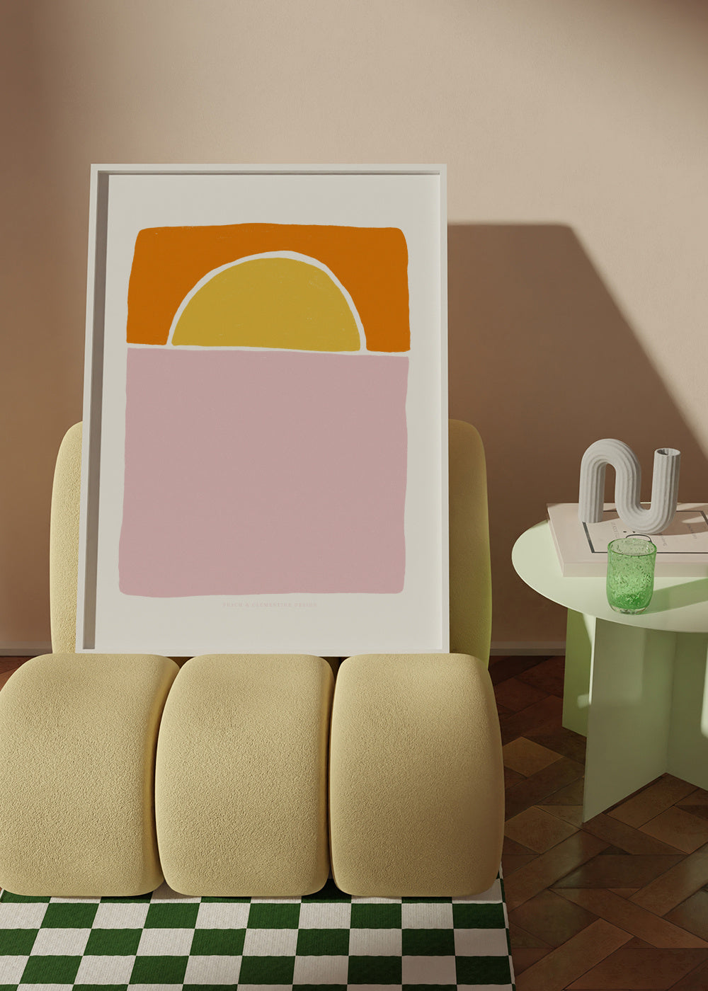 Pandc Sunset Copy - Framed poster in an interior