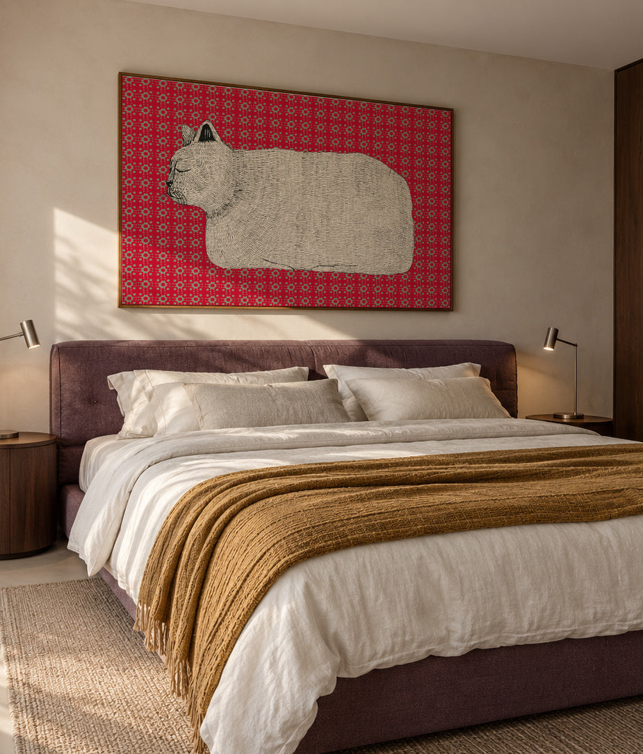 Bread-Cat - Framed canvas in an interior