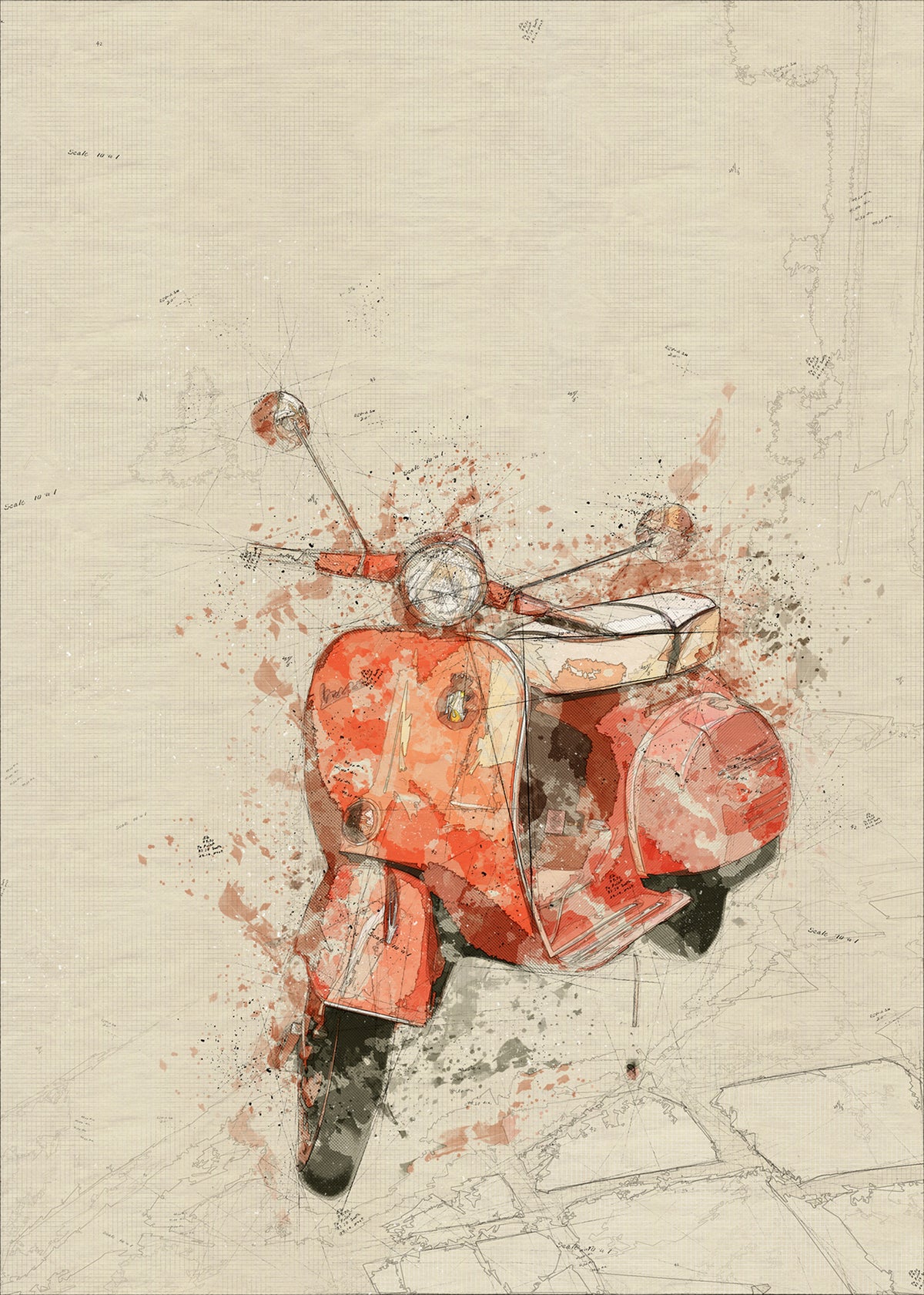 vespa - Unframed art print