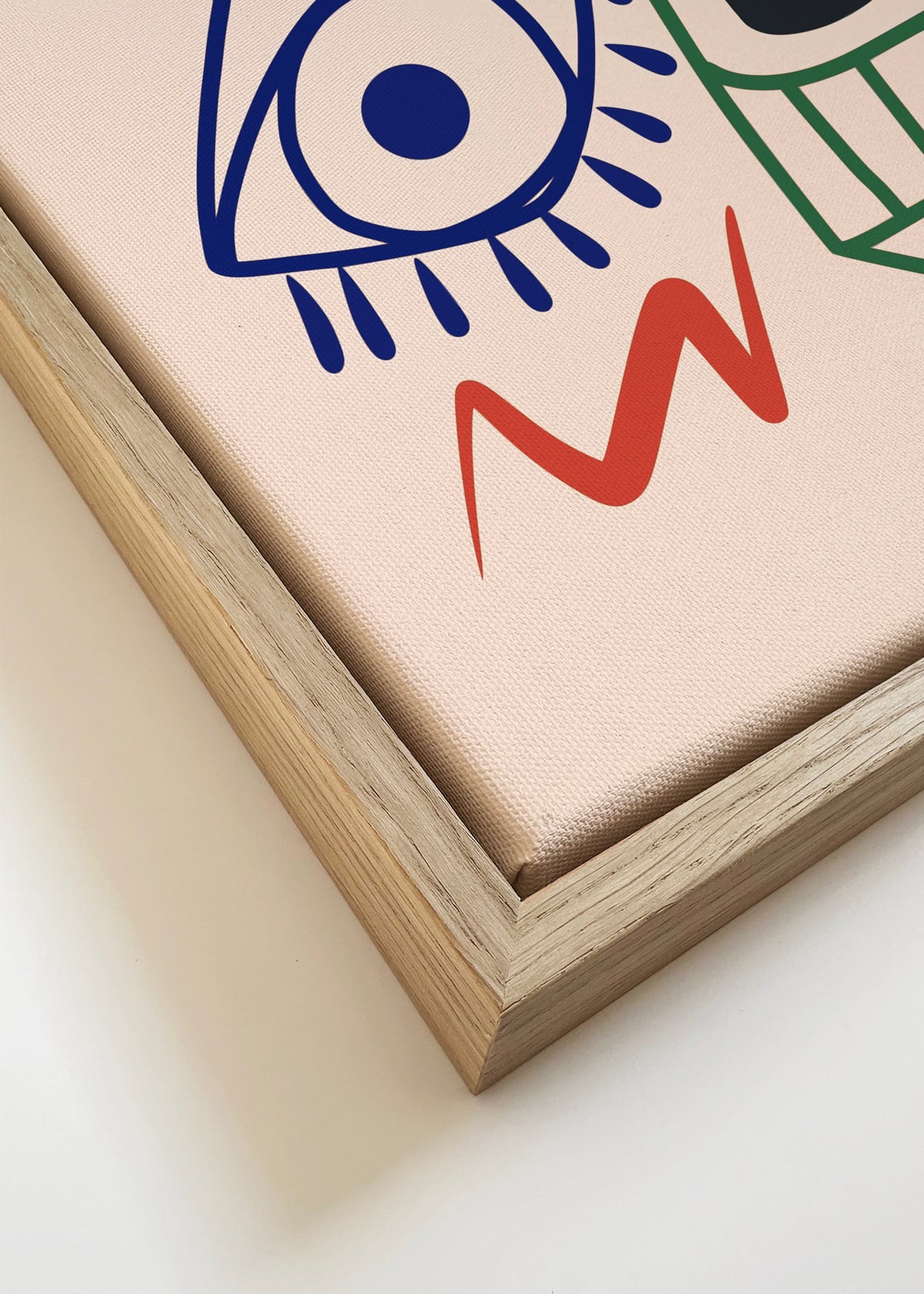 Line Art Bizarre Totem - Framed canvas detail