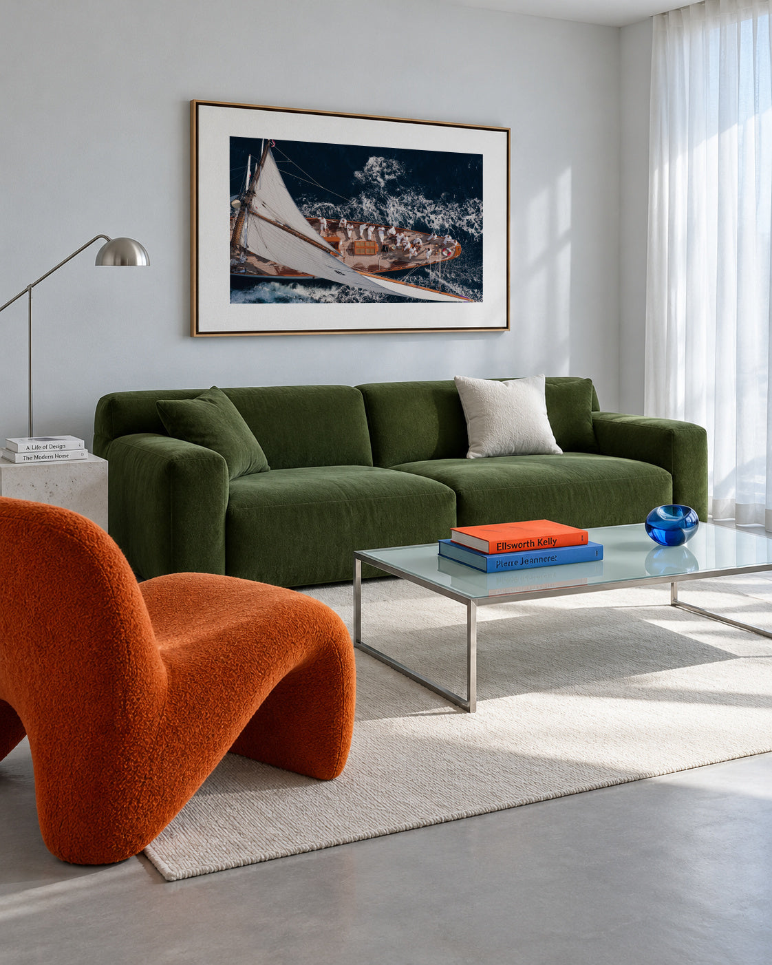 Above Moonbeam - Framed canvas in an interior