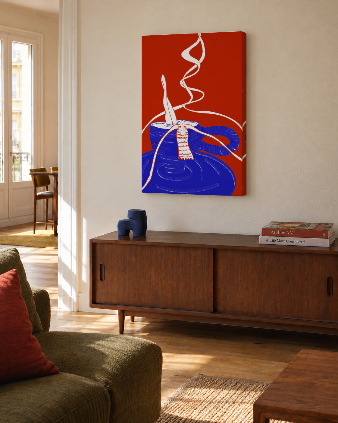 coffee feels like home - Unframed canvas in an interior