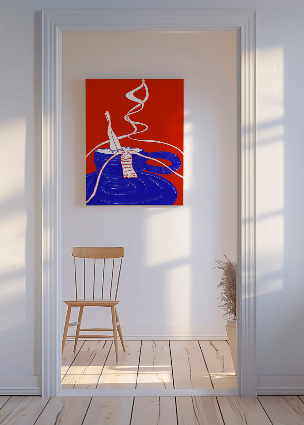 Cuadro de cocina con taza azul y figura sumergida – Canvas