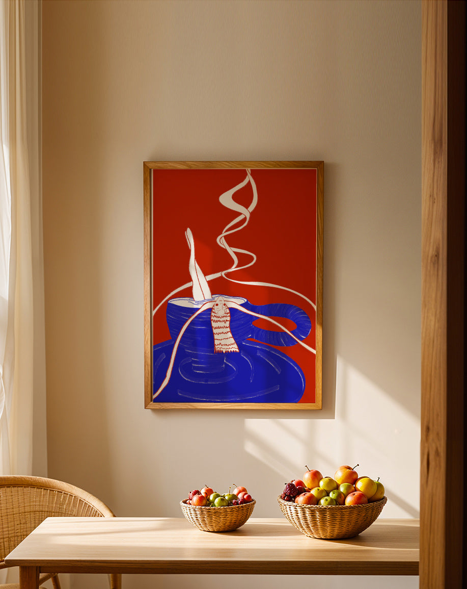 coffee feels like home - Framed poster in an interior