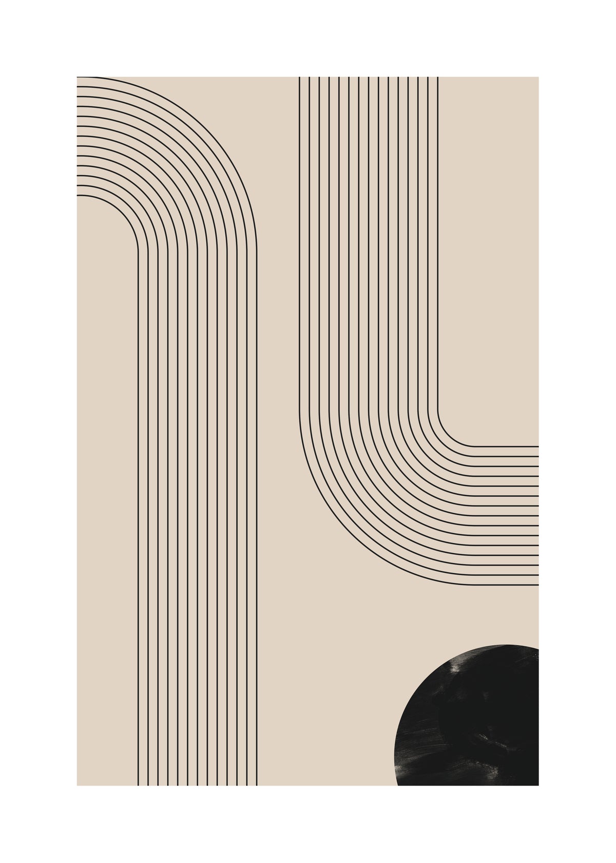 Black Minimal Line Art - Unframed art print