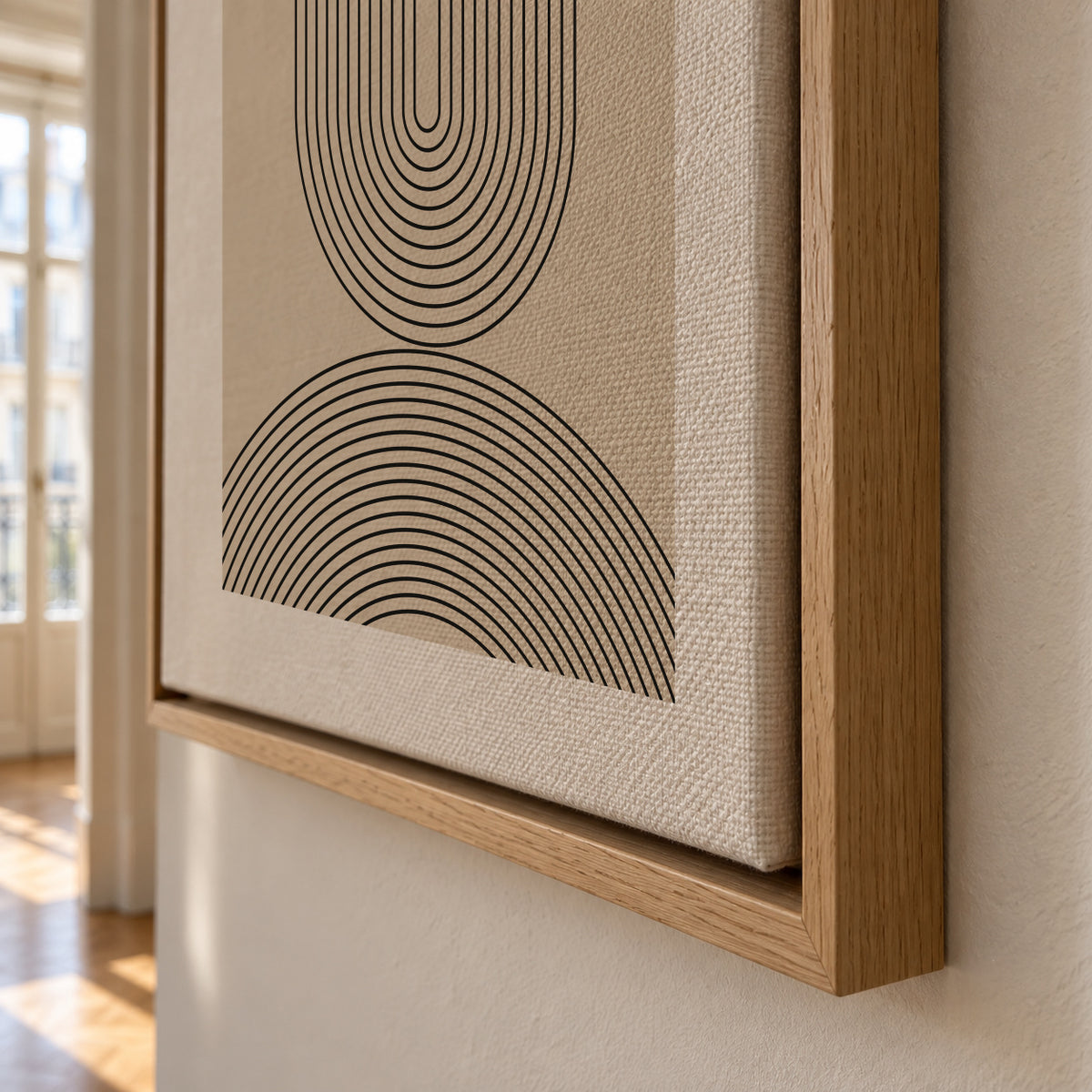 Black Line Art - Framed canvas detail