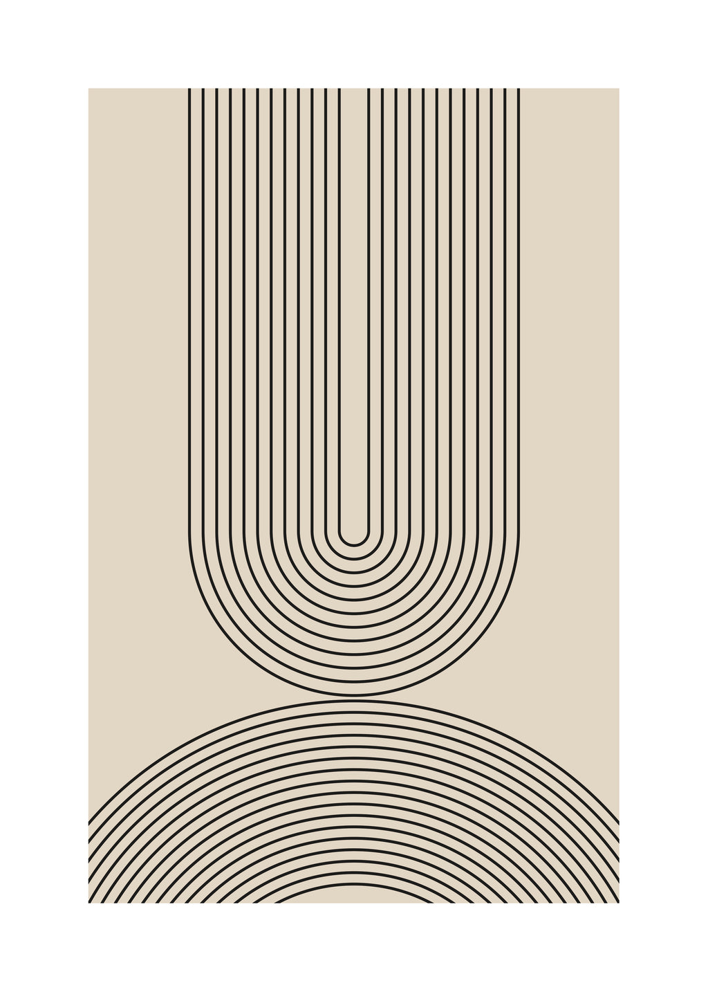 Black Line Art - Unframed art print