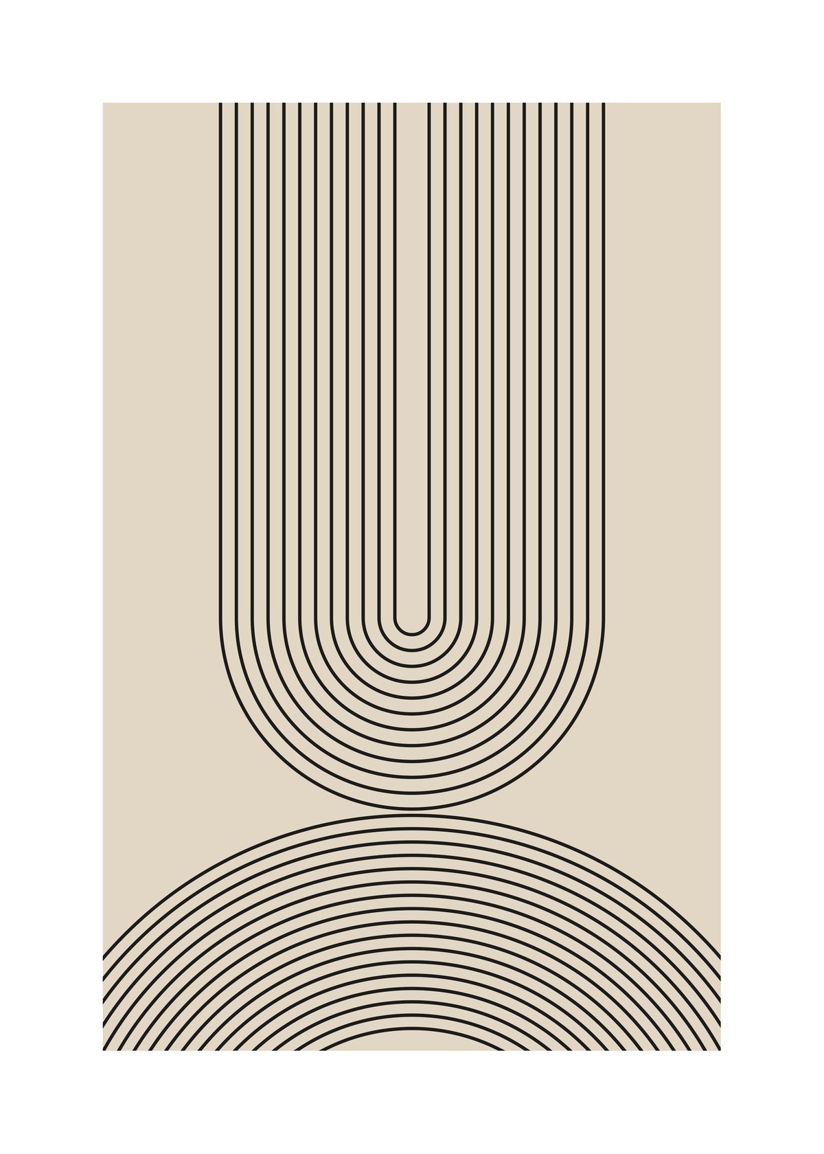 Black Line Art - Unframed art print