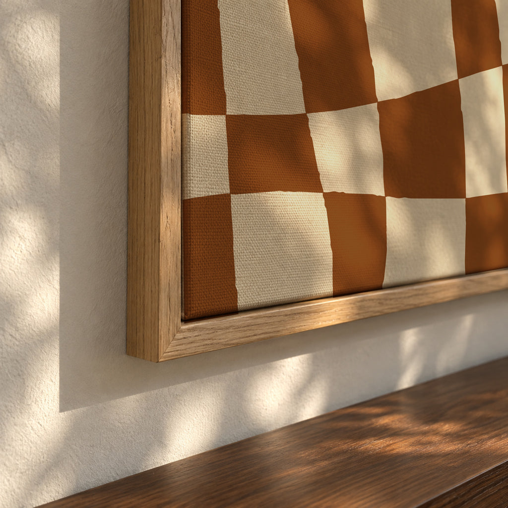 Minimal Checkerboard - Framed canvas detail