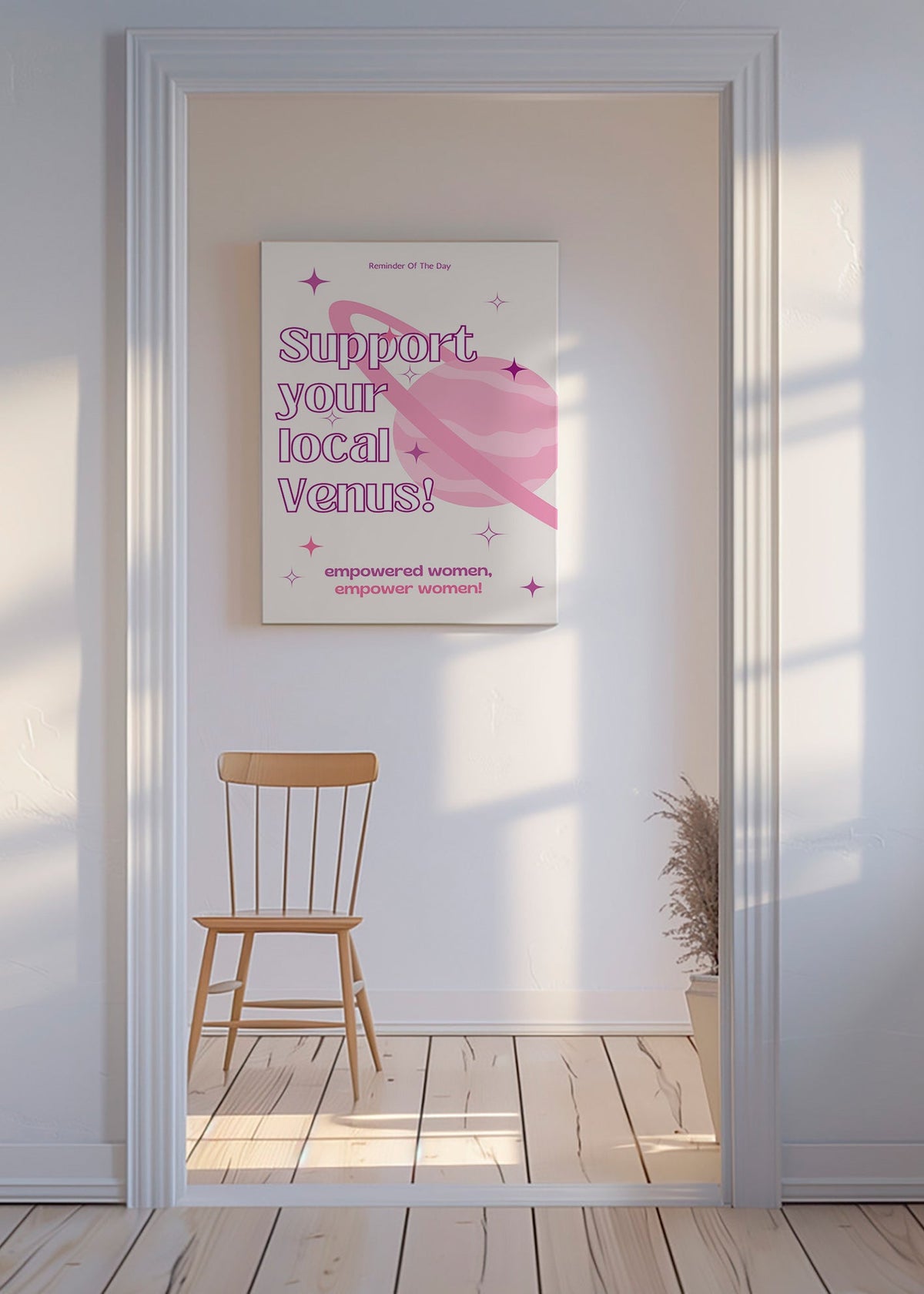 Ilustración tipográfica Venus rosa – Canvas
