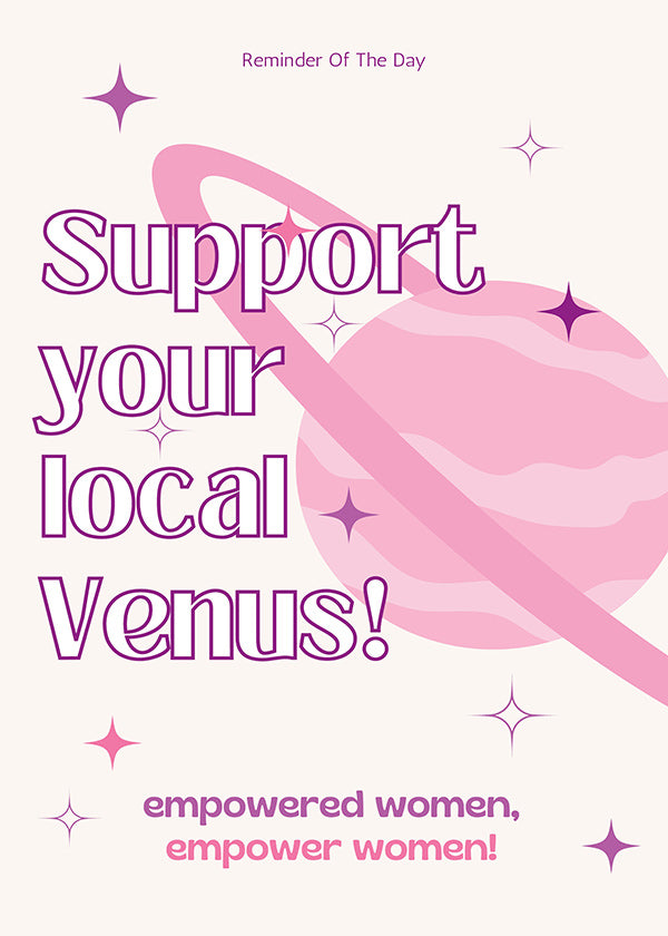 Ilustración tipográfica Venus rosa