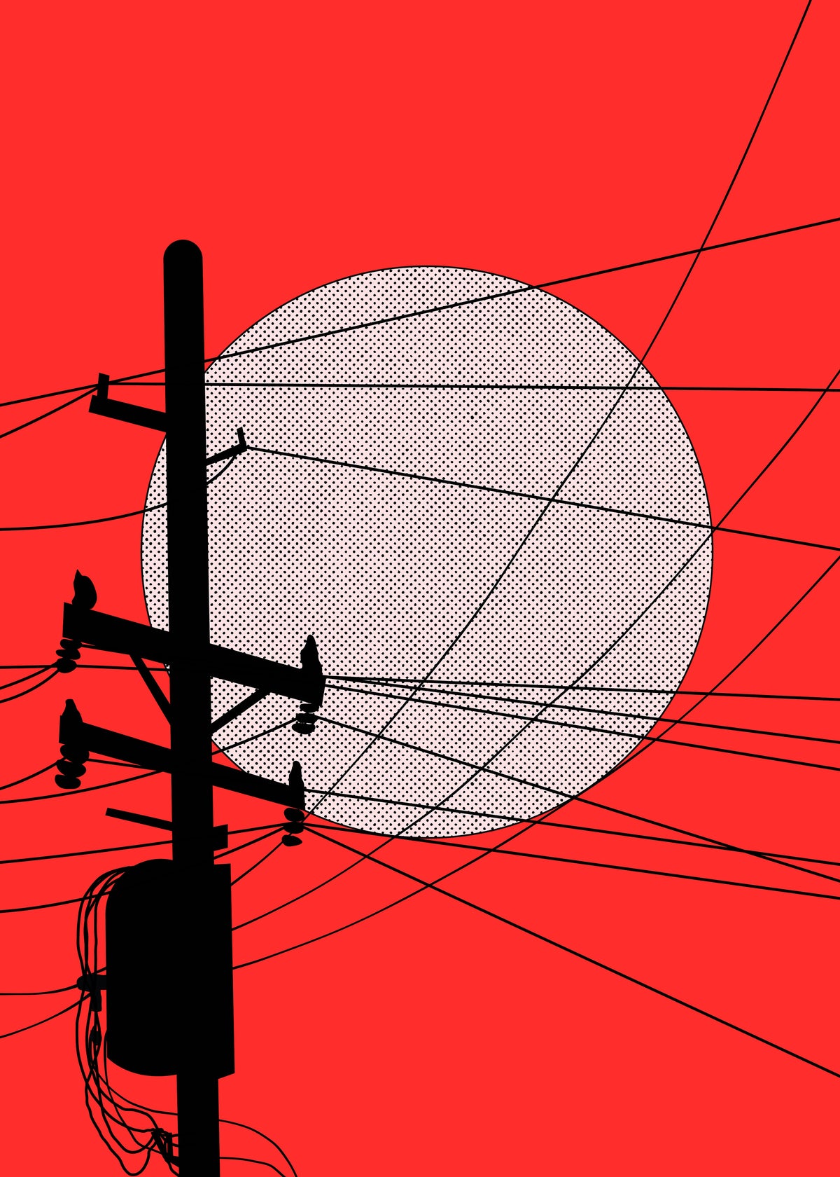 Japan Telegraph Lines - Unframed art print