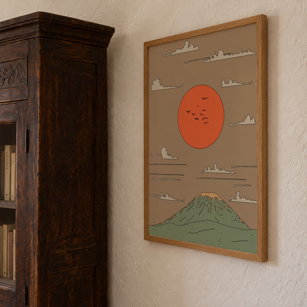 Japanese Sunrise - Framed poster detail