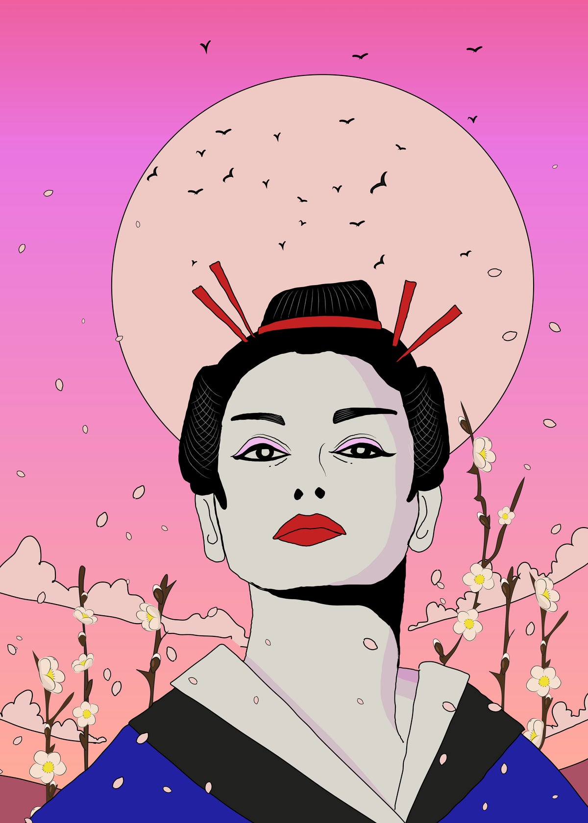 Japanese Geisha - Unframed art print