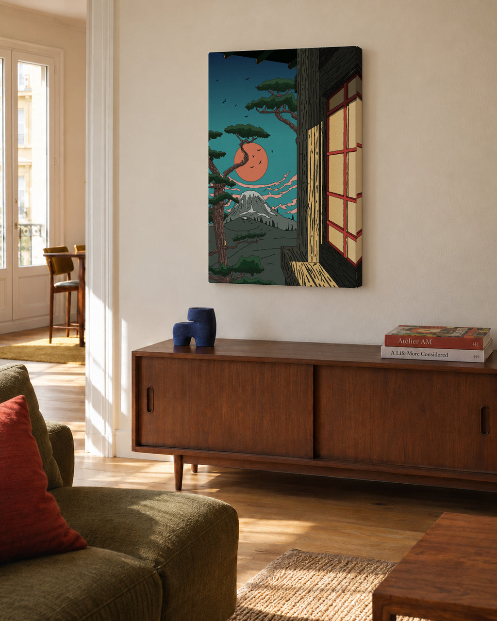 Sunset Over Serenity - Unframed canvas in an interior